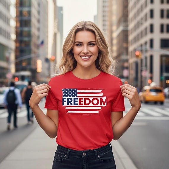 Patriotic Freedom Shirt, Distressed American Flag USA Tee additional view 3