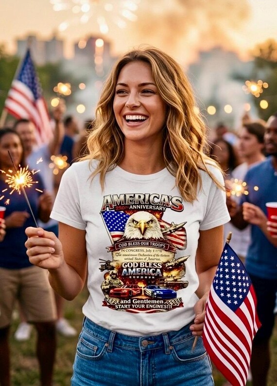 Bald Eagle Patriotic 250th TShirt, American Flag Graphic Tee additional view 3