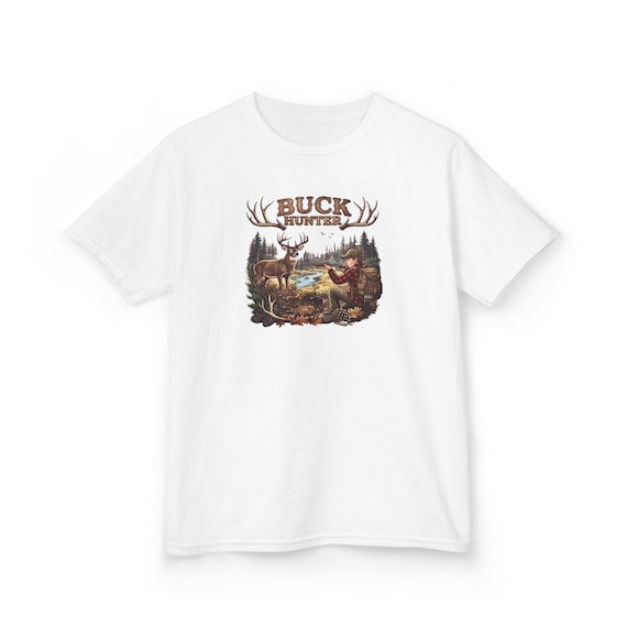 Youth Buck Hunter Shirt, Kids Deer Hunting Graphic Tee additional view 10