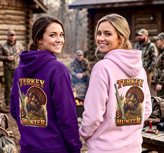 Turkey Hunter Hoodie, Wild Turkey Hunting Back Print Sweatshirt, Gobbler Hunter Gift for Dad Mom, Hunting Birthday Christmas Gift additional view 9