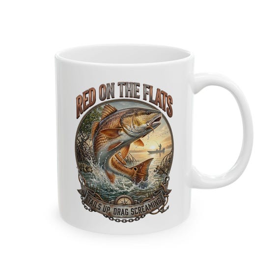 Redfish Red On The Flats Mug inshore saltwater angler coffee cup additional view 6