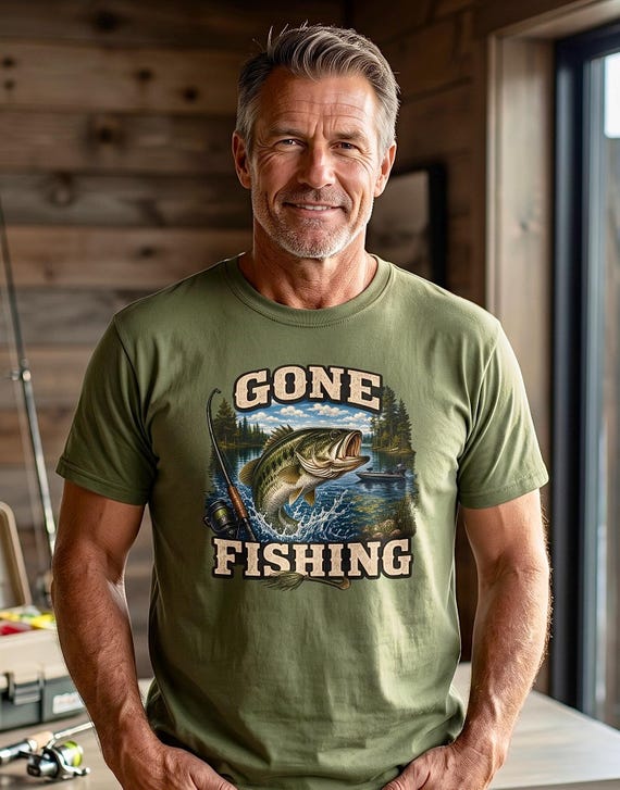 Largemouth Bass Gone Fishing Graphic TShirt additional view 4