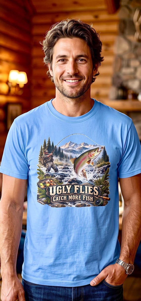 Ugly Flies Catch More Fish Shirt fly fishing rainbow trout product photo