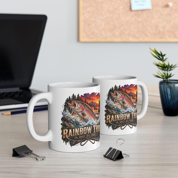 Rainbow Trout Drift Set Chaos Mug river trout fishing coffee cup additional view 4