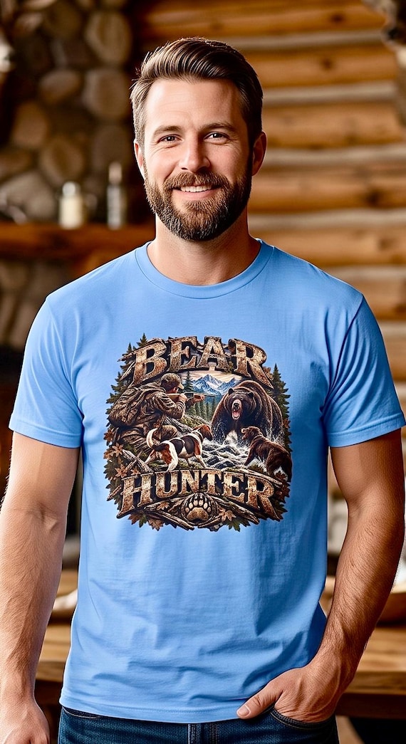 Bear Hunter Shirt, Black Bear Hunting Graphic Tee additional view 7
