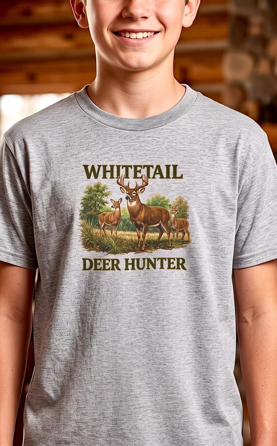 Whitetail Deer Hunter Kids Shirt additional view 3