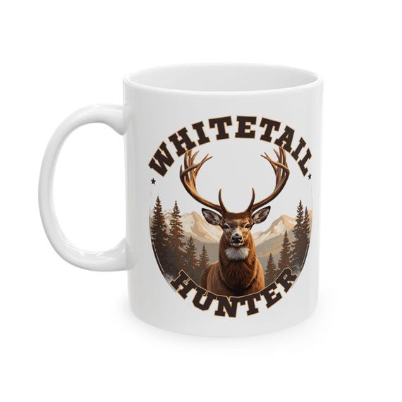 Whitetail Deer Hunter Mug, Deer Hunter Coffee Cup additional view 9