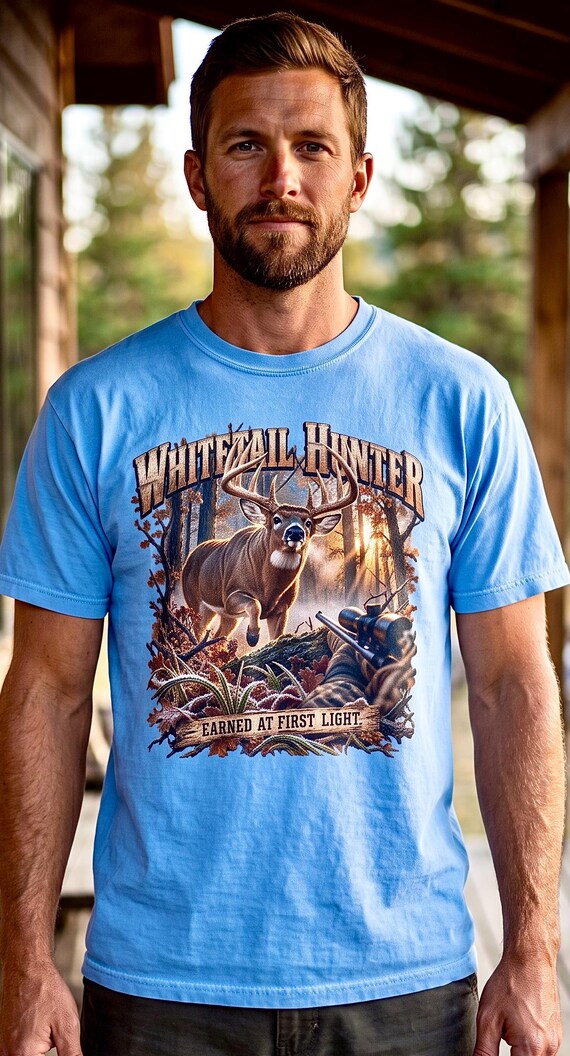 Whitetail Deer Hunter Earned At First Light Tee additional view 4