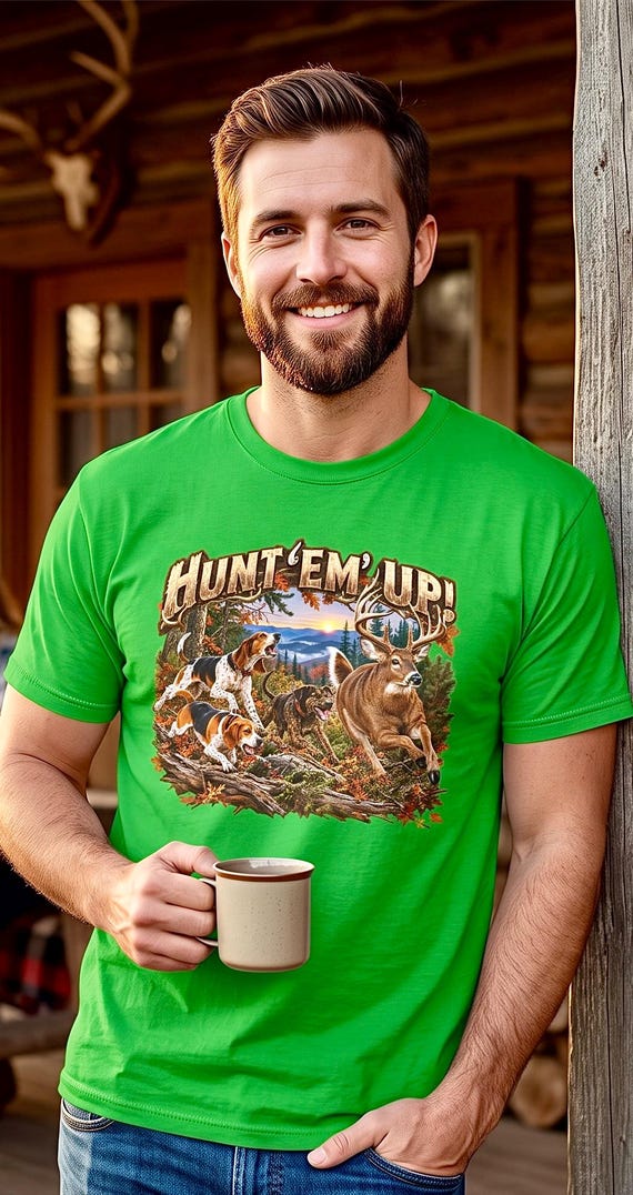Hunt Em Up Deer Dog Hunting Tee beagle whitetail chase additional view 10