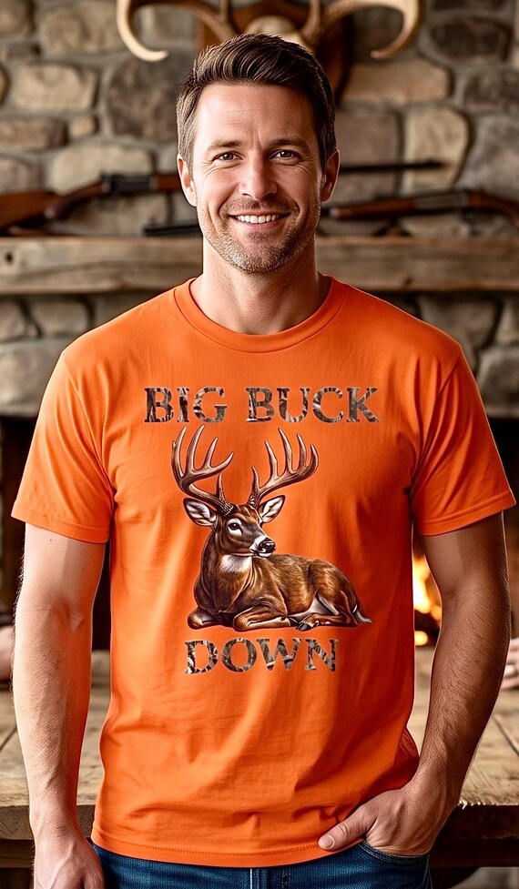 Big Buck Down Shirt, Whitetail Deer Hunter Tee additional view 2