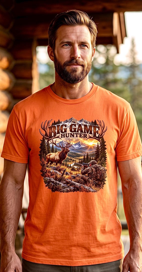 Elk Hunting Shirt, Big Game Hunter Graphic Tee additional view 2