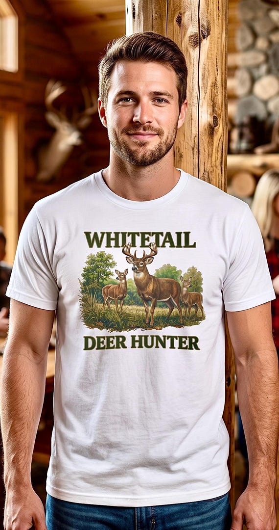 Whitetail Deer Hunter Shirt, Buck Hunting Graphic Tee additional view 6