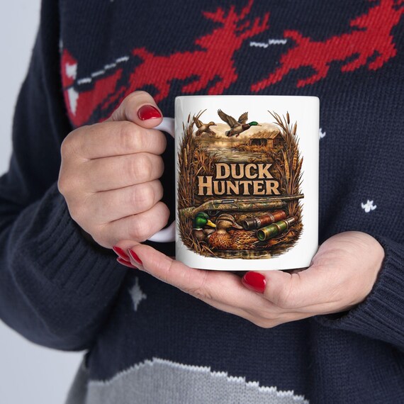 Mallard Duck Hunter Mug, Waterfowl Hunting Coffee Cup additional view 3