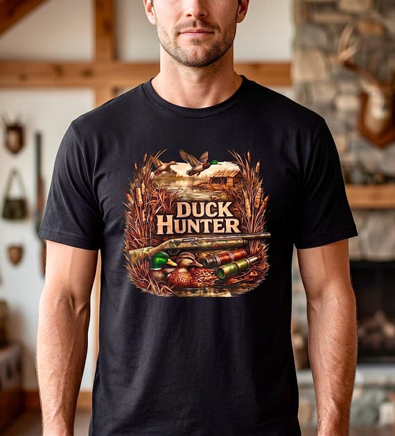 Mallard Duck Hunter Vintage Graphic Tee, Waterfowl Hunting Apparel additional view 2