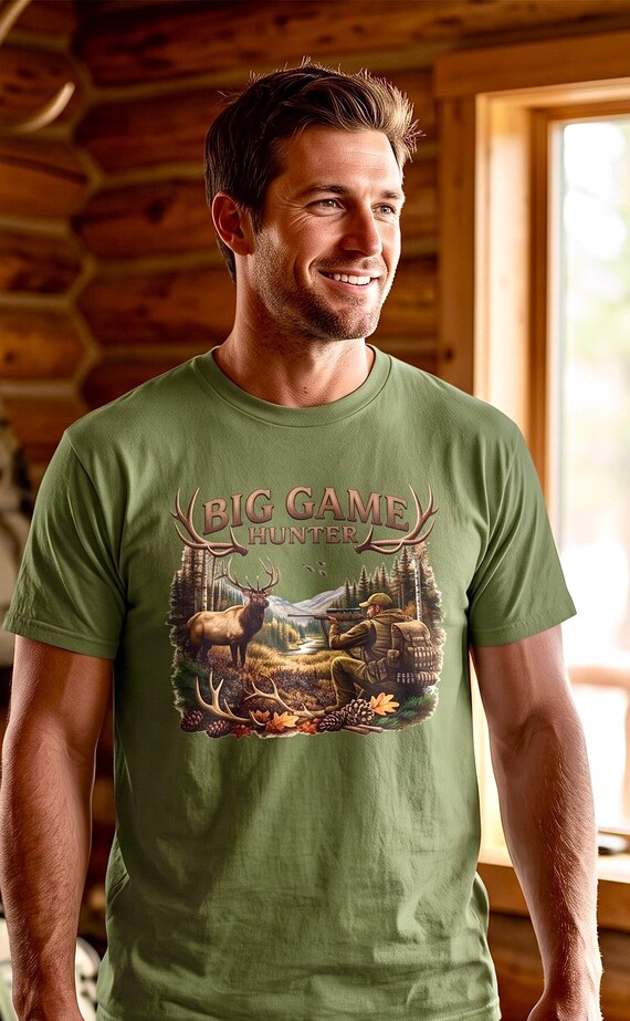 Elk Hunting Shirt, Big Game Hunter Graphic Tee additional view 4