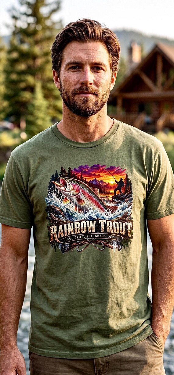 Rainbow Trout Drift Set Chaos Tee river trout fishing shirt additional view 5