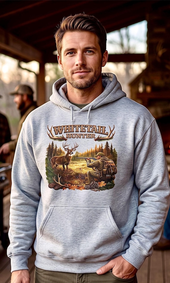 Whitetail Hunter Hoodie, Deer Buck Hunting Sweatshirt additional view 4