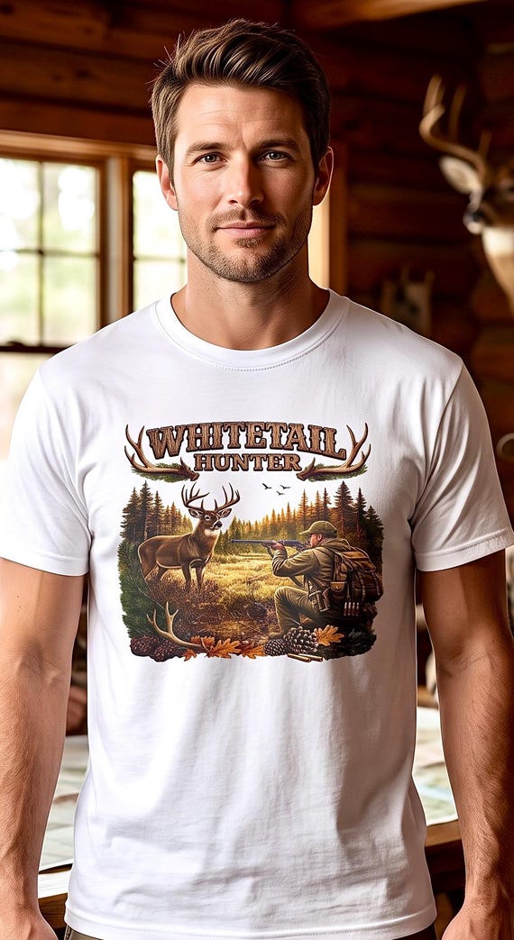 Whitetail Hunter Shirt, Whitetail Deer Hunting Graphic Tee product photo