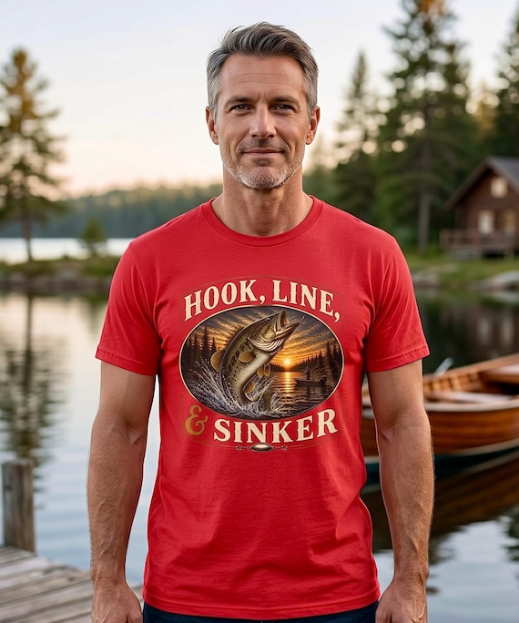 Largemouth Bass Fishing Graphic TShirt, Hook Line and Sinker Shirt additional view 9