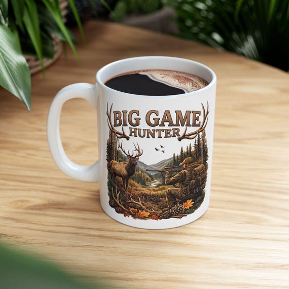 Elk Hunting Mug, Big Game Hunter Coffee Cup additional view 4