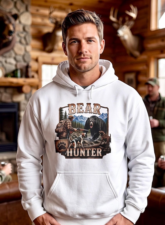 Bear Hunter Hoodie, Black Bear Hunting Sweatshirt additional view 4