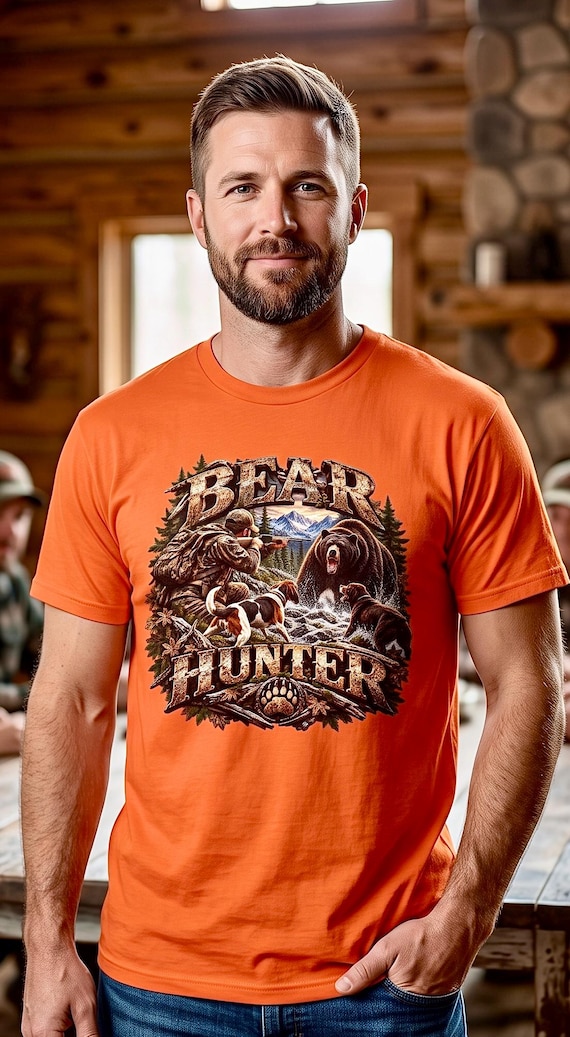 Bear Hunter Shirt, Black Bear Hunting Graphic Tee additional view 4