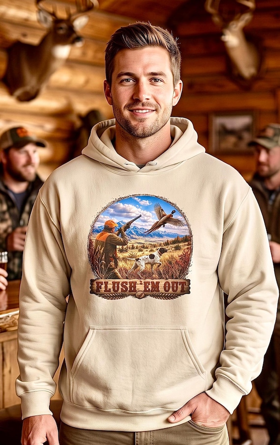 Pheasant Hunting Hoodie, Upland Bird Hunter Sweatshirt product photo