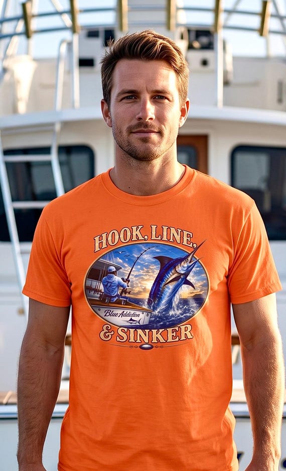 Hook Line and Sinker Blue Marlin Fishing Shirt additional view 7