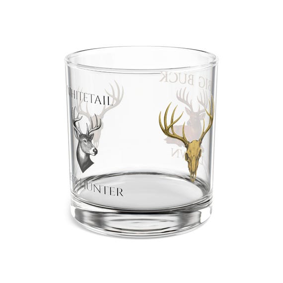 Whitetail Deer Whiskey Rocks Glass, 10oz Hunter Barware additional view 9