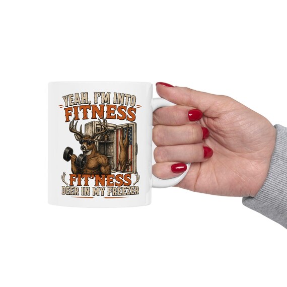 Funny Hunting Mug, Deer In My Freezer Coffee Cup additional view 7