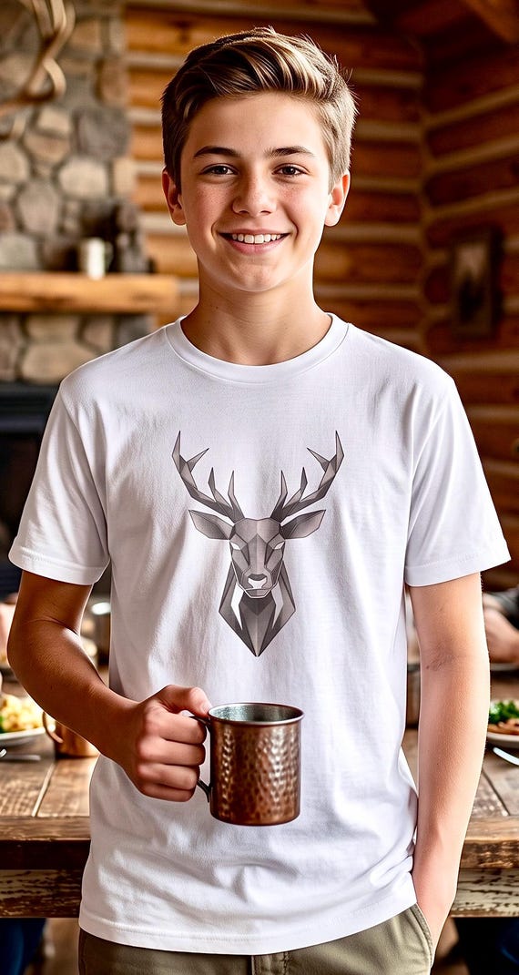 Whitetail Deer Youth Shirt geometric buck product photo