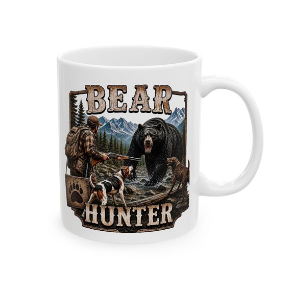 Bear Hunter Mug, Black Bear Hunting Coffee Cup additional view 7