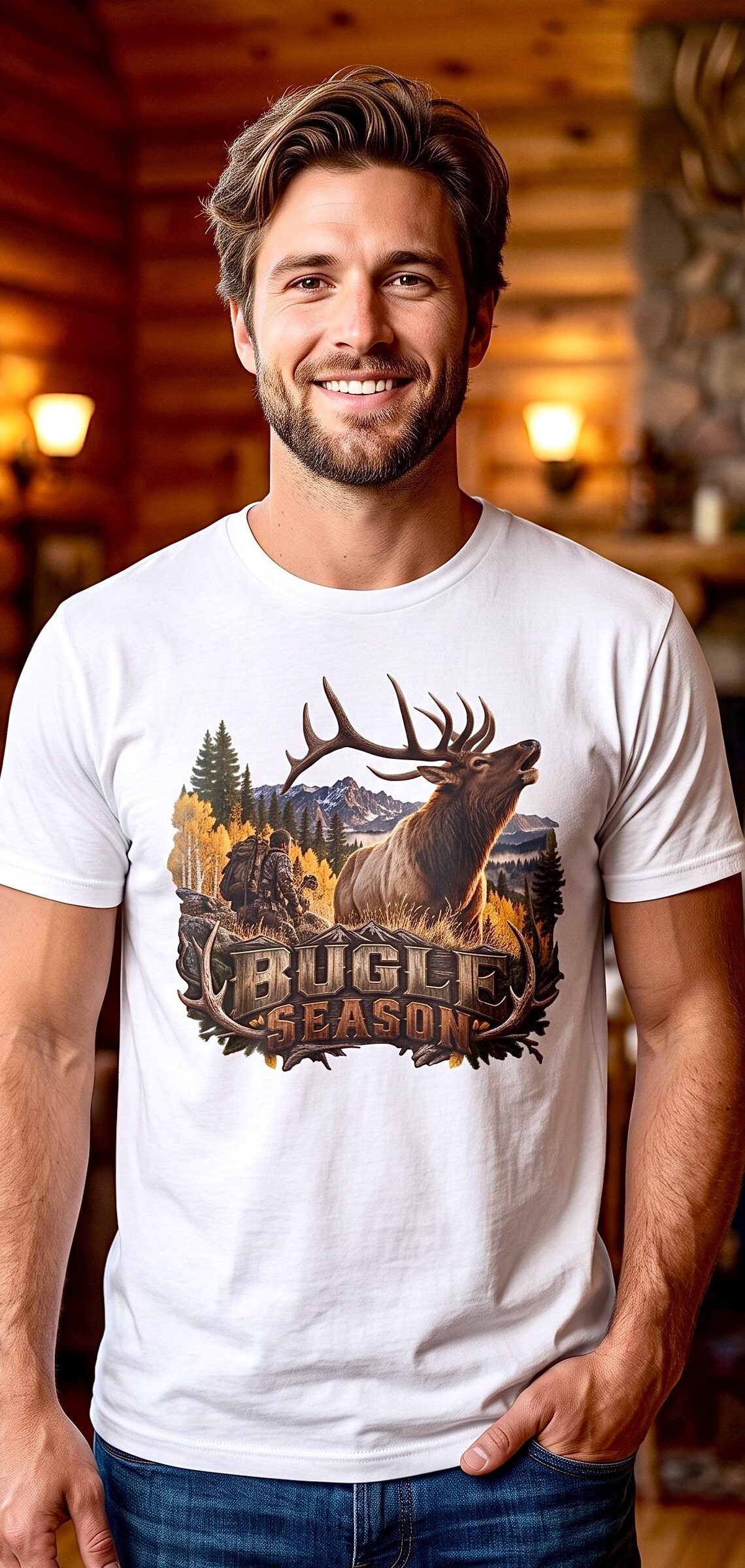 Bugle Season Elk Hunter Shirt Rocky Mountain bull elk product photo