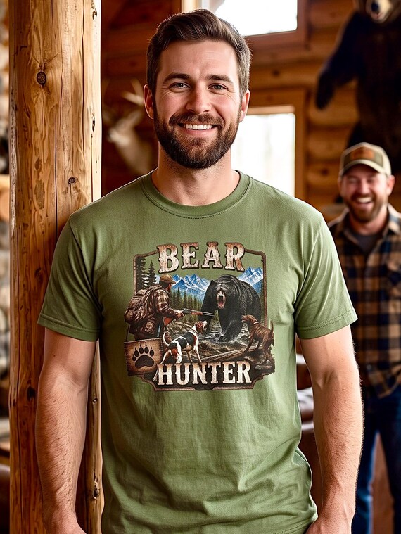 Bear Hunter Shirt, Black Bear Hunting Graphic Tee additional view 4
