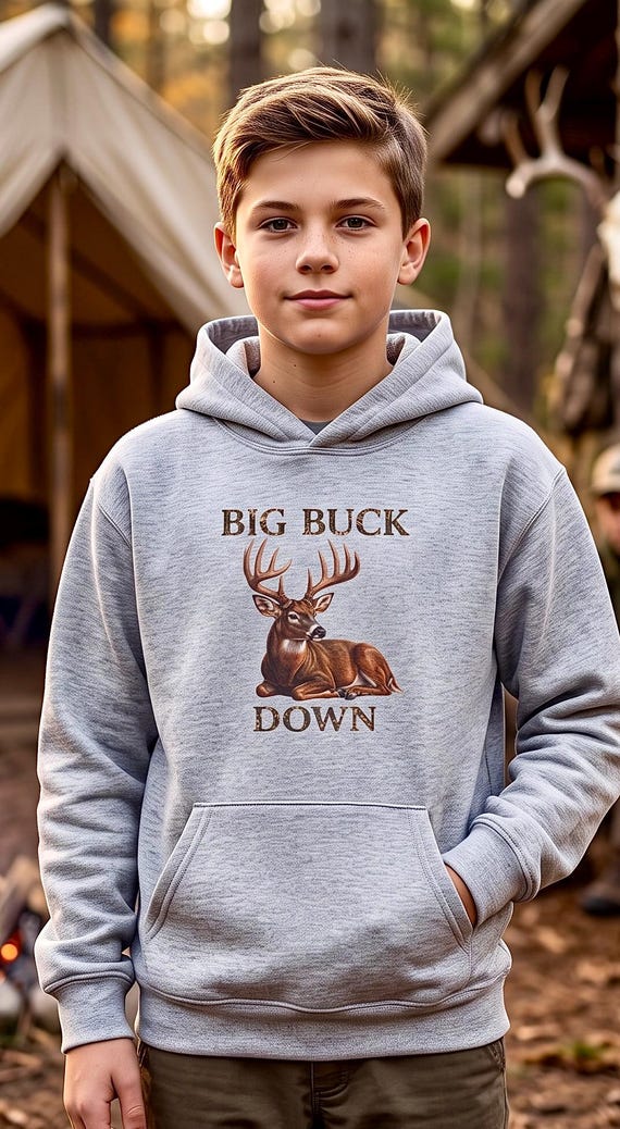 Big Buck Down Youth Hoodie additional view 5