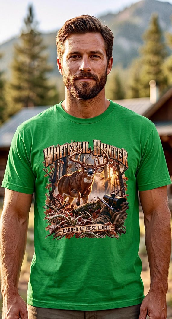 Whitetail Deer Hunter Earned At First Light Tee additional view 7