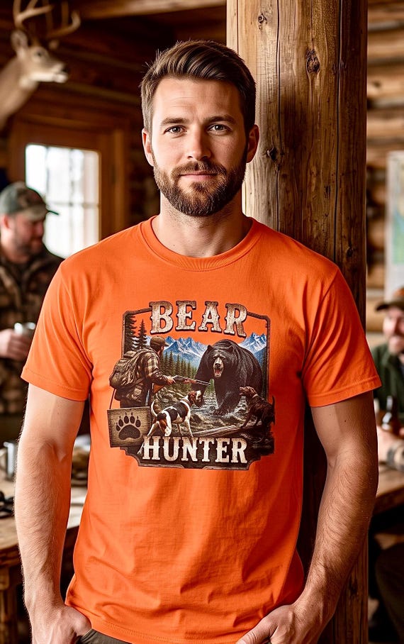 Bear Hunter Shirt, Black Bear Hunting Graphic Tee product photo