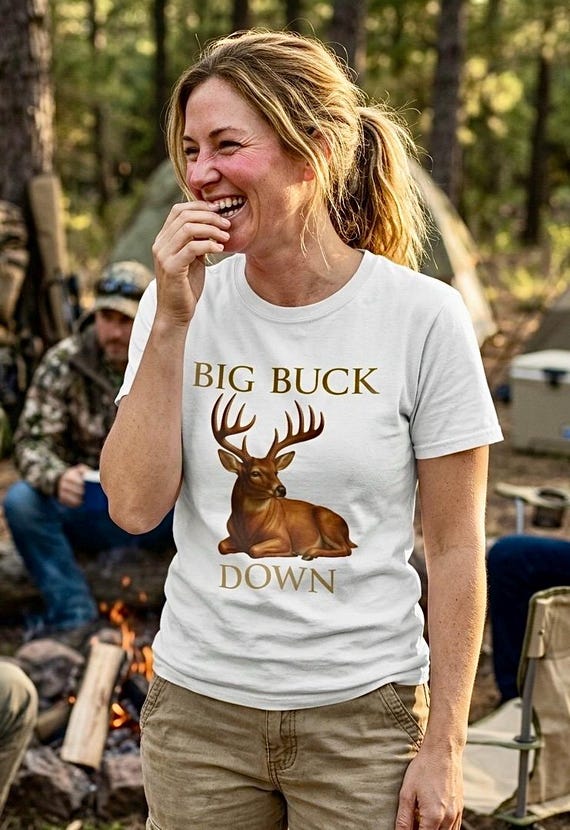 Rustic Whitetail Buck Graphic Tee, Outdoor Nature Lover Apparel additional view 3