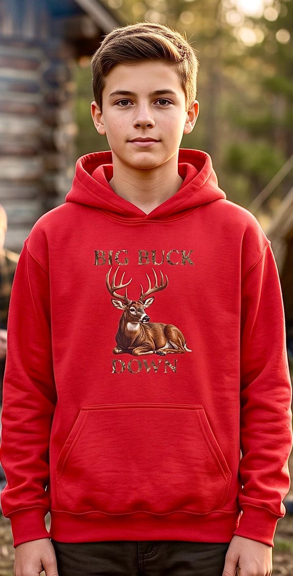 Big Buck Down Youth Hoodie additional view 6