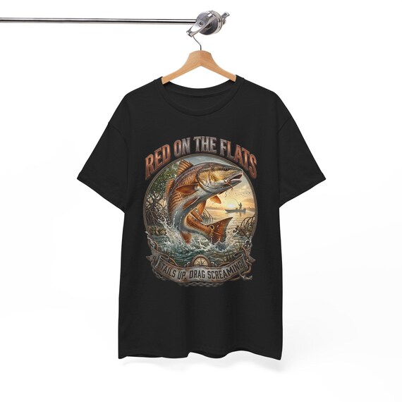 Red On The Flats Redfish Fishing Tee inshore saltwater angler shirt additional view 2