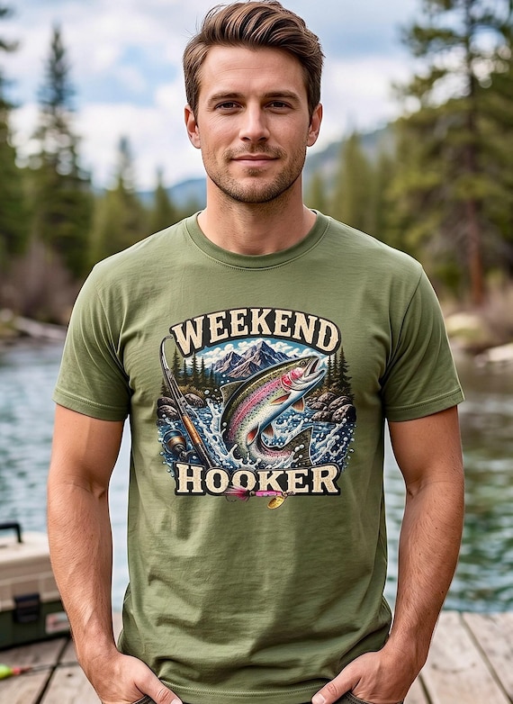 Funny Fishing Shirt, Rainbow Trout Fly Fishing Graphic Tee additional view 4