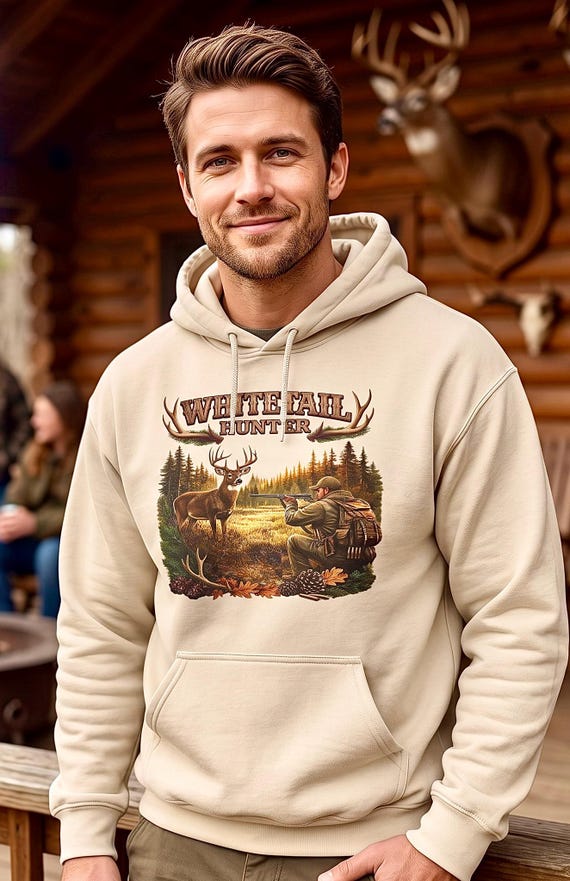 Whitetail Hunter Hoodie, Deer Buck Hunting Sweatshirt additional view 2