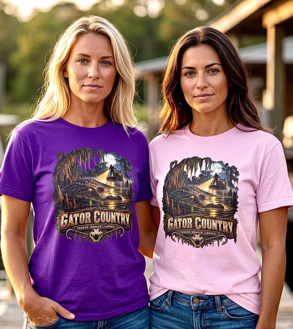 Gator Country Alligator Hunting Tee swamp hunter additional view 9