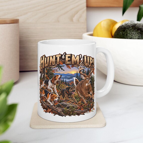 Hunt 'Em Up Whitetail Deer Dog Hunting Mug additional view 3