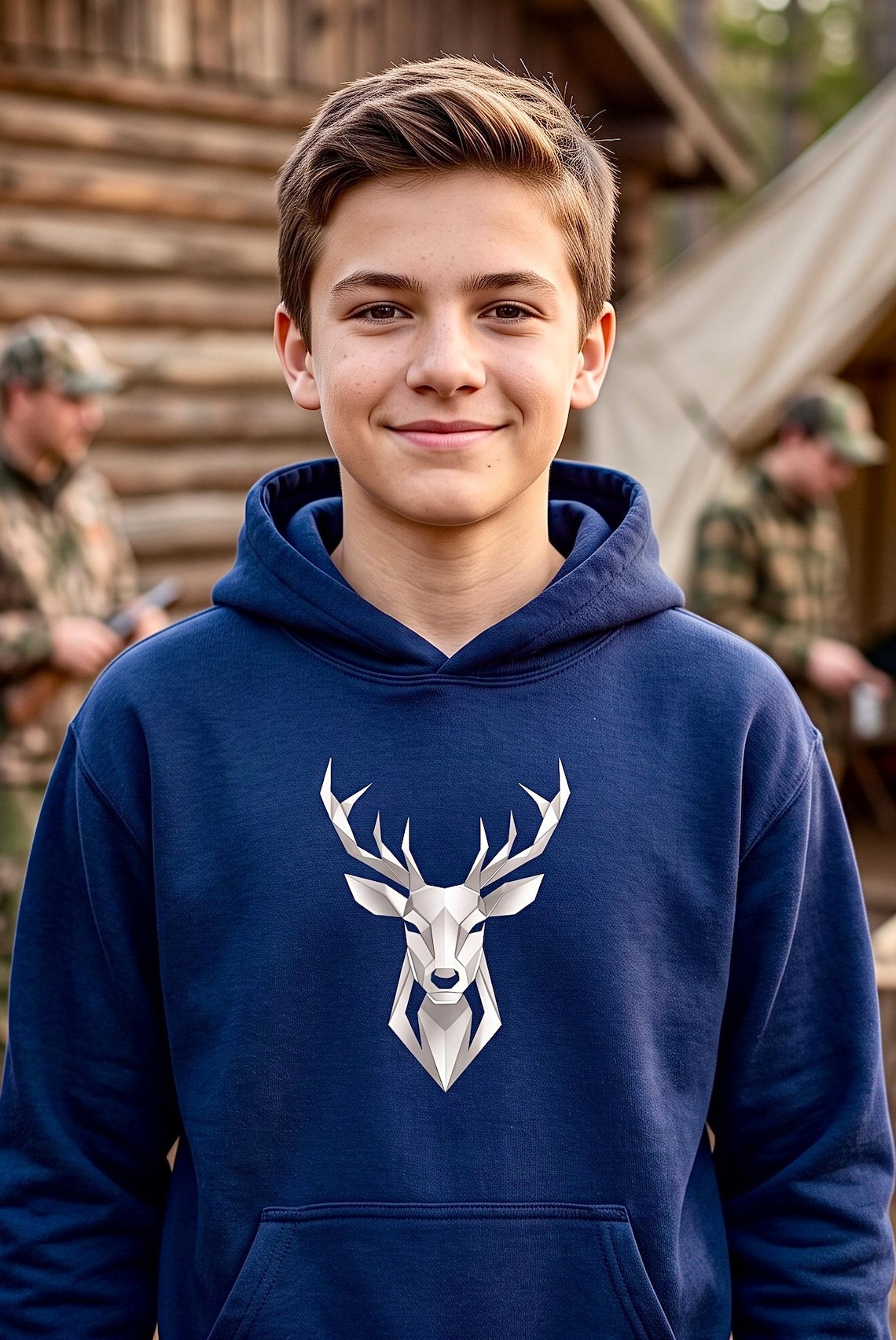 Whitetail Deer Youth Hoodie geometric buck product photo