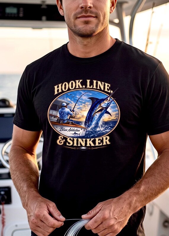 Hook Line and Sinker Blue Marlin Fishing Shirt additional view 2