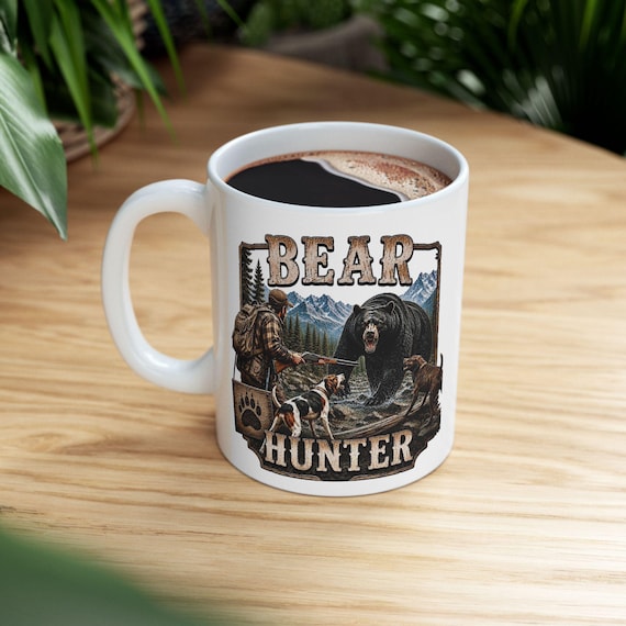 Bear Hunter Mug, Black Bear Hunting Coffee Cup additional view 5