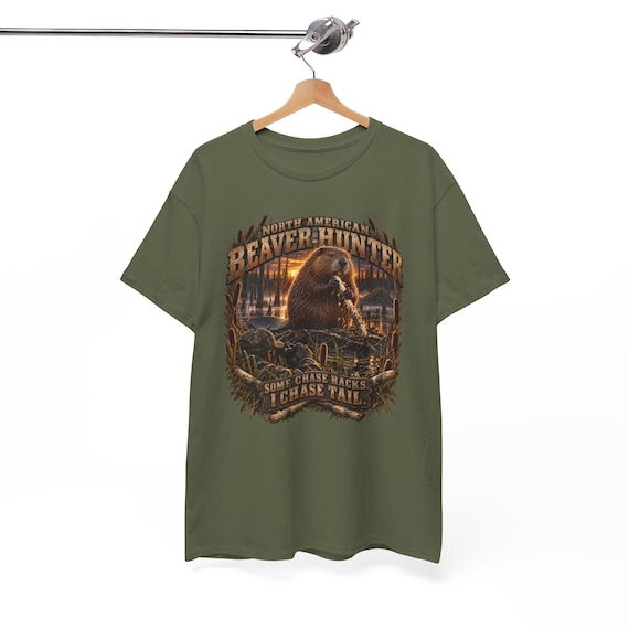 North American Beaver Hunter Tee chase tail funny hunting shirt additional view 2
