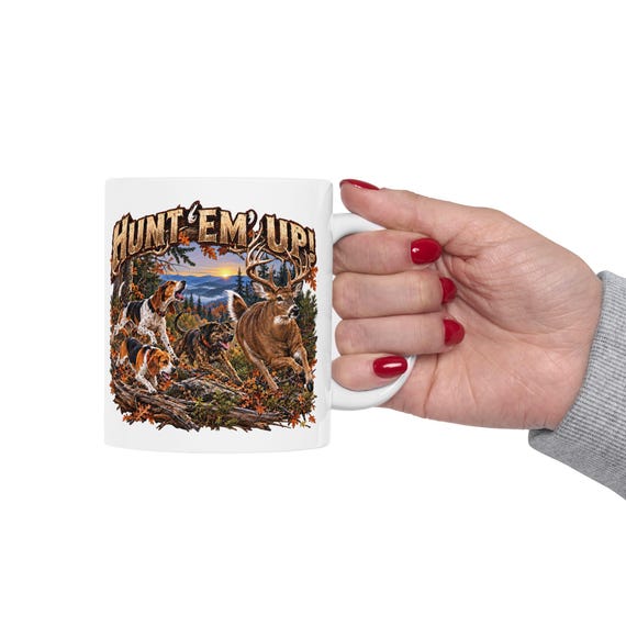 Hunt 'Em Up Whitetail Deer Dog Hunting Mug additional view 10