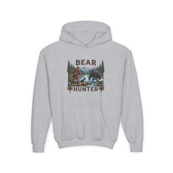 Youth Bear Hunter Hoodie, Kids Hunting Sweatshirt additional view 9